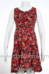 dress hamil bunga merah bolong punggung   DRO 314  large